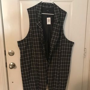 Torrid plaid cutaway vest.